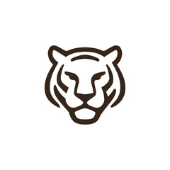 Minimalist Tiger Head Vector Logo Design Illustration