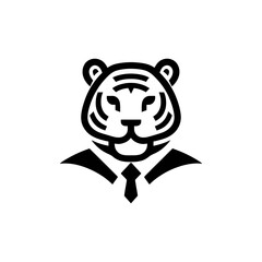 Corporate Tiger Head Vector Icon in Business Style