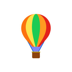 Illustration of a colorful hot air balloon on transparent background