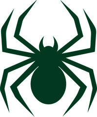 Stylized spider silhouette vector, great for gothic prints, tattoos, and mystery logo elements.