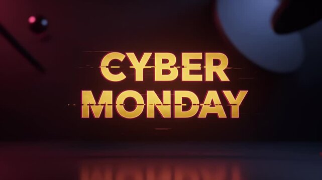 Cyber Monday Sale 3D Text Title Animation Gold - Powered by Adobe