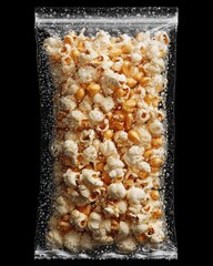 Crispy Popcorn in Clear Packaging with Bubbles