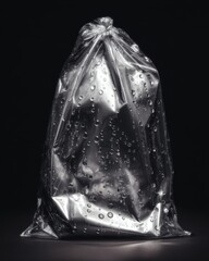 Transparent Plastic Bag with Water Droplets