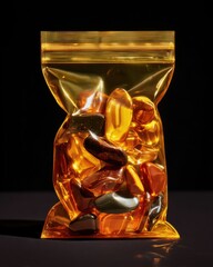 Brightly Colored Stones in Transparent Packaging