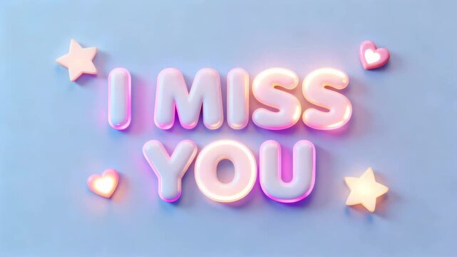 Three dimensional illuminated message of affection with surrounding celestial shapes