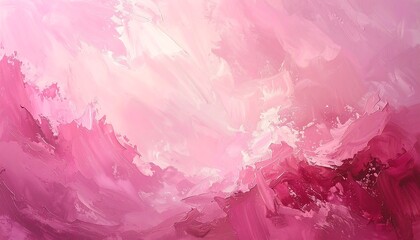 Abstract artwork featuring dynamic brushstrokes in shades of pink, creating a textured, emotive effect