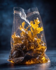 Vibrant Seaweed in Transparent Packaging