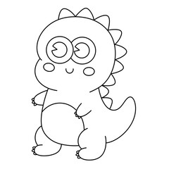 Cute baby dinosaur cartoon illustration isolated on transparent background.