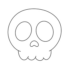 Cute cartoon skull with eyes isolated on transparent background.