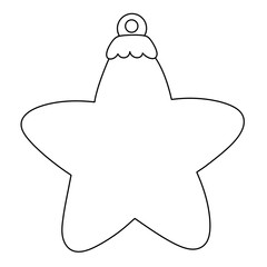 Christmas star ornament with metallic top, cartoon style, isolated on transparent background

