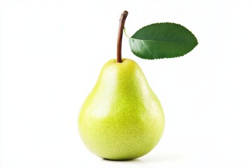 Isolated Fresh Green Pear on White Background: Perfect Image for Design Projects, background