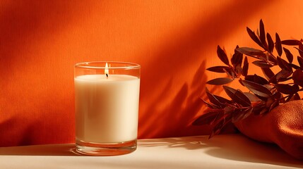 Candlelight and orange hues create a cozy, inviting atmosphere