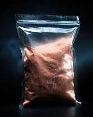 Brown Powder in Transparent Ziplock Bag