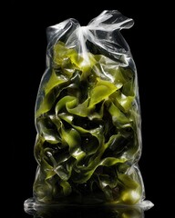 Fresh Seaweed in Transparent Plastic Bag