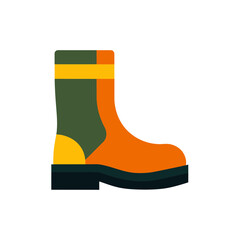 Illustration of a colorful rubber boot on transparent background