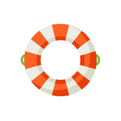 Illustration of a striped life preserver on transparent background