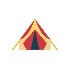 Illustration of a colorful circus tent art on transparent background