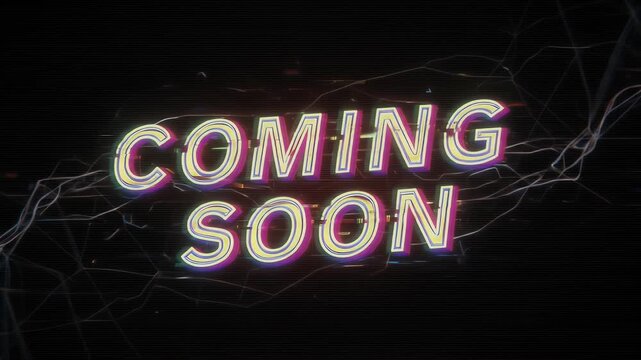 Digital Glitch Effect Coming Soon Title Animation Realistic