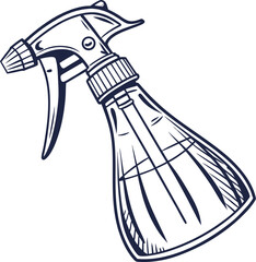 hand drawn spray bottle vector illustration