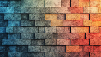 colorful stone wall texture background, gradation, brick
