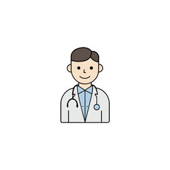 Illustration of a doctor with stethoscope on transparent background