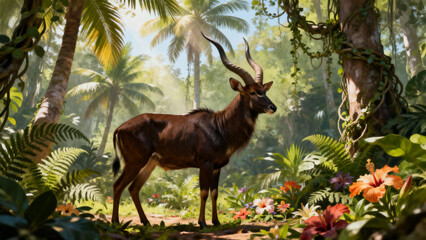 Antelope in Tropical Forest