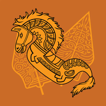 Jaran Kepang Kuda Lumping Traditional Indonesia Javanese Culture Dance Bamboo Horse Equipment Outline  Silhouette