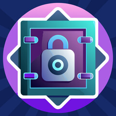 Digital Vault Icon Illustrating Data Security and Protection