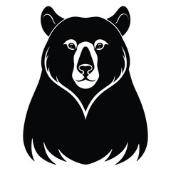 Wild bear face silhouette in minimalist vector style