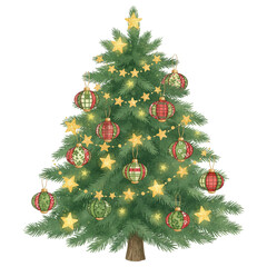 A beautifully decorated Christmas tree, adorned with shimmering ornaments, sparkling lights, and a radiant star, symbolizes the joy and magic of the holiday season.