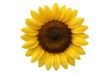 Fototapeta premium Vibrant sunflower head against transparent background, symbolizing summer, nature, and renewable energy concept