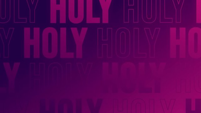Powerful kinetic typography animation featuring the word "HOLY" in a seamless loop. Perfect for worship services, christian concerts, lyric videos, Easter, and other religious events