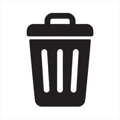 Illustration of a red trash bin with a lid isolated on transparent background