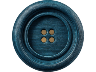 Teal blue wooden button macro photography studio shot, Isolated On White Background, Png Transparent