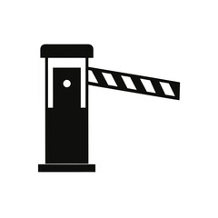 Black and white barrier gate illustration on transparent background silhouette