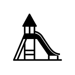 Illustration of a playground slide structure on transparent background silhouette
