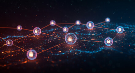Secure Digital Network Abstract Representation of Cybersecurity and Data Protection