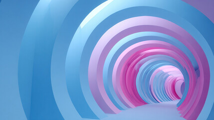 Naklejka premium Colorful spiral tunnel with pink and blue hues creates a vibrant and dynamic visual experience