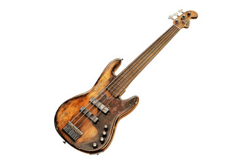 Vintage Electric Bass Guitar with Unique Wood Grain Finish