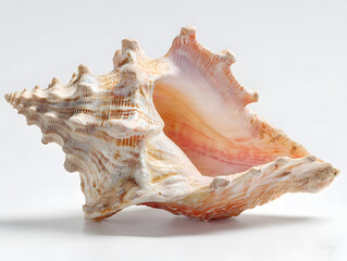 Ultra Realistic Studio Photograph of a Detailed Shell on a Plain Background for Nature and Marine Themes