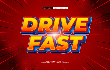 drive fast editable text effect