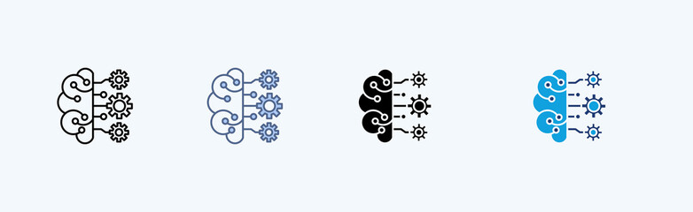 Machine Learning Multiple Icon Illustration Vector