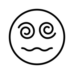 Vector black line icon for Fainted face