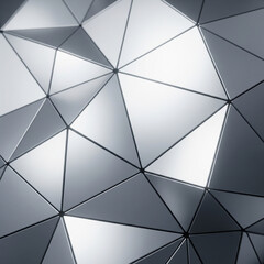 Futuristic Silver Polygon Panels – Reflective abstract polygon panels with smooth metallic gradients and subtle lighting.