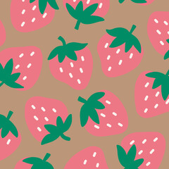 seamless pattern with strawberries