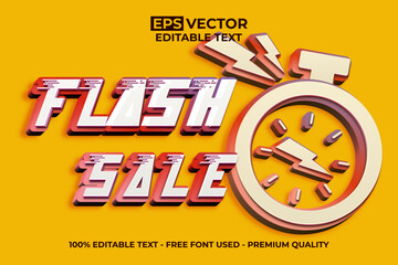 Flash Sale with Clock Editable Text Effect