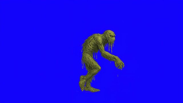 Swamp Monster &ndash; 2D Game Asset Blue Screen Animation (Walking Loop)