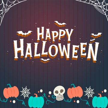 design vector Happy Halloween Festive Greeting Card logo design 
