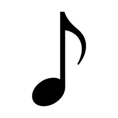 Music Note Icon - Quaver Symbol Vector Illustration
