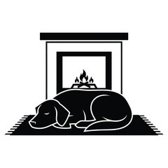 Cozy dog sleeping by warm fireplace hearth cozy canine comfort cozy winter evening